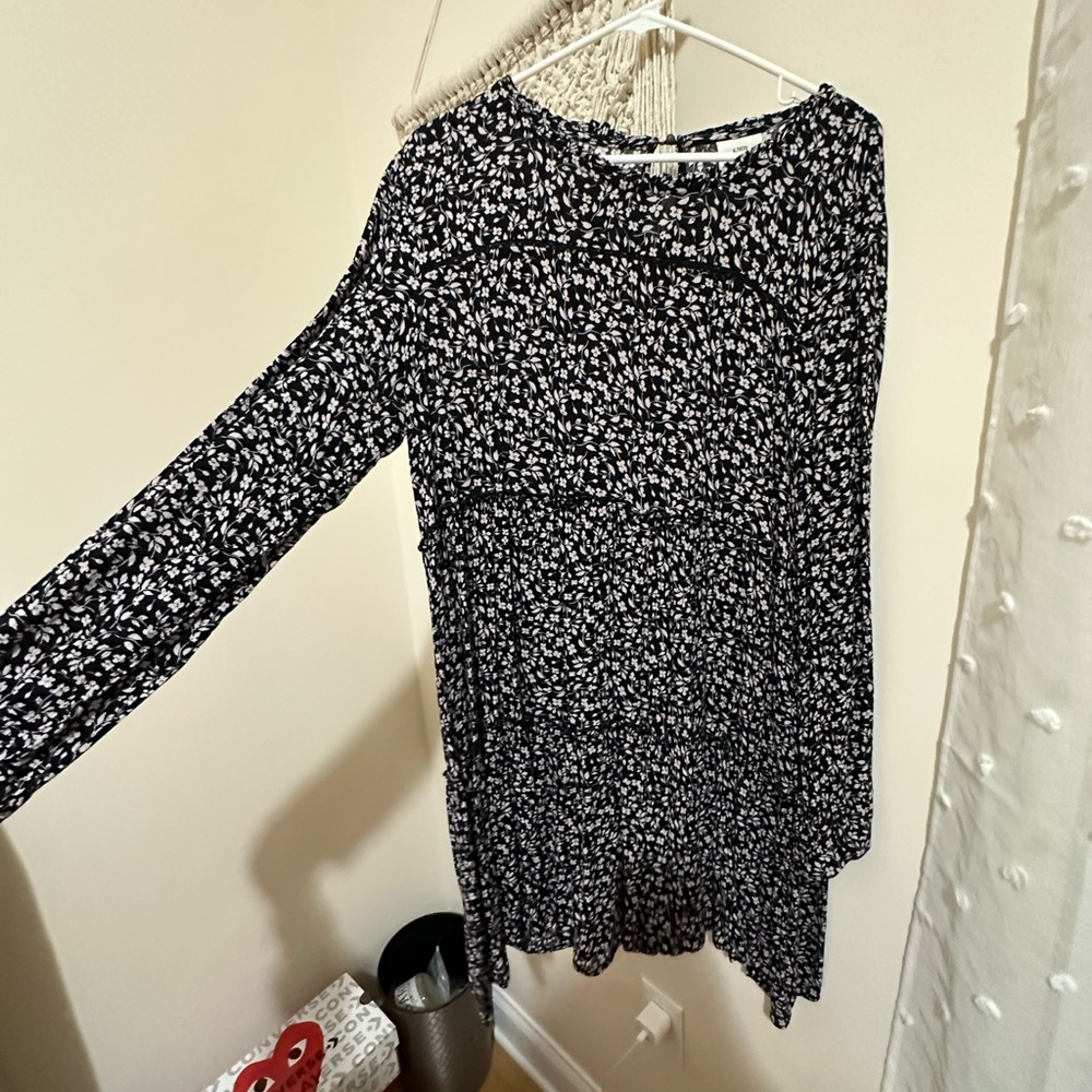 Black and white floral dress